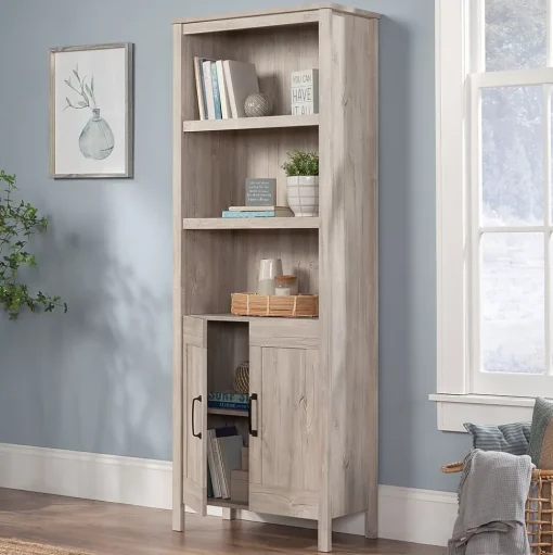 Sauder Bookcases<Select 72"H 5-Shelf Bookcase, Chalk Oak (434879)