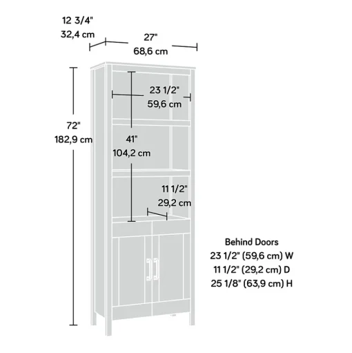 Sauder Bookcases<Select 72"H 5-Shelf Bookcase, Chalk Oak (434879)