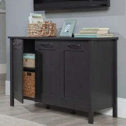 Sauder Storage Cabinets<Select 30"H Storage Cabinet with 4 Shelves, Raven Oak (433978)