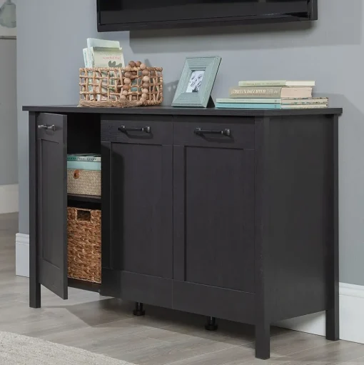 Sauder Storage Cabinets<Select 30"H Storage Cabinet with 4 Shelves, Raven Oak (433978)