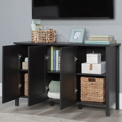 Sauder Storage Cabinets<Select 30"H Storage Cabinet with 4 Shelves, Raven Oak (433978)