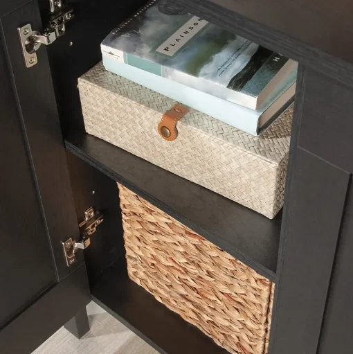 Sauder Storage Cabinets<Select 30"H Storage Cabinet with 4 Shelves, Raven Oak (433978)