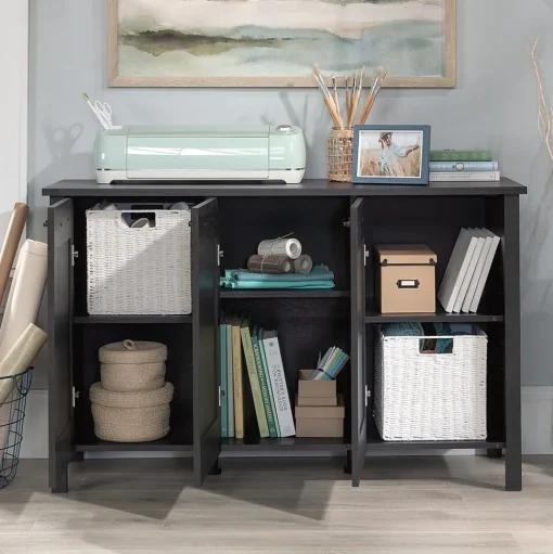 Sauder Storage Cabinets<Select 30"H Storage Cabinet with 4 Shelves, Raven Oak (433978)