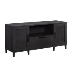 Sauder Storage Cabinets<Tiffin Line 30"H Storage Credenza with 3 Shelves, Raven Oak (433265)