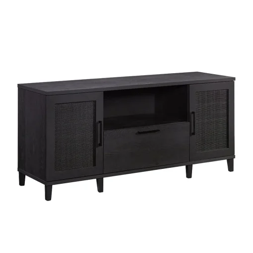 Sauder Storage Cabinets<Tiffin Line 30"H Storage Credenza with 3 Shelves, Raven Oak (433265)