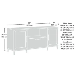 Sauder Storage Cabinets<Tiffin Line 30"H Storage Credenza with 3 Shelves, Raven Oak (433265)
