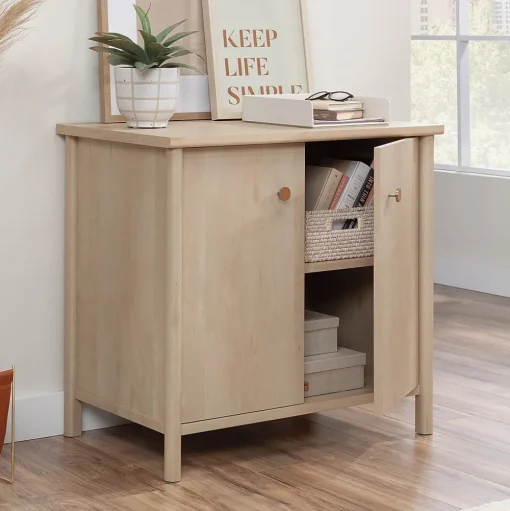 Sauder Storage Cabinets<Whitaker Point 30"H Storage Cabinet with 2 Shelves, Natural Maple (429373)