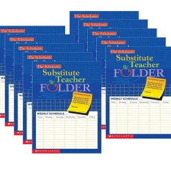 Scholastic Grade Books<Teacher Resources Substitute Teacher Folder, 9.5" x 11", Pack of 10 (SC-0439546443-10)