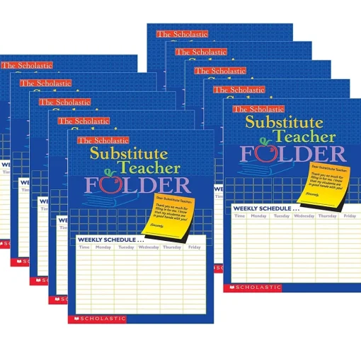 Scholastic Grade Books<Teacher Resources Substitute Teacher Folder, 9.5" x 11", Pack of 10 (SC-0439546443-10)