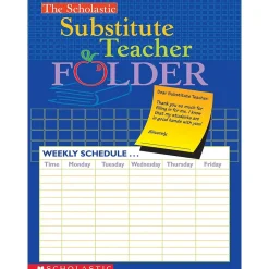 Scholastic Grade Books<Teacher Resources Substitute Teacher Folder, 9.5" x 11", Pack of 10 (SC-0439546443-10)