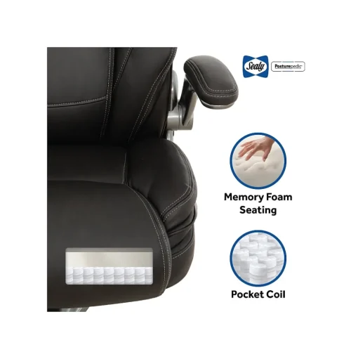 Sealy Office Chairs<Posturepedic Axel Swivel Executive Office Chair, Dark Grey (64626)