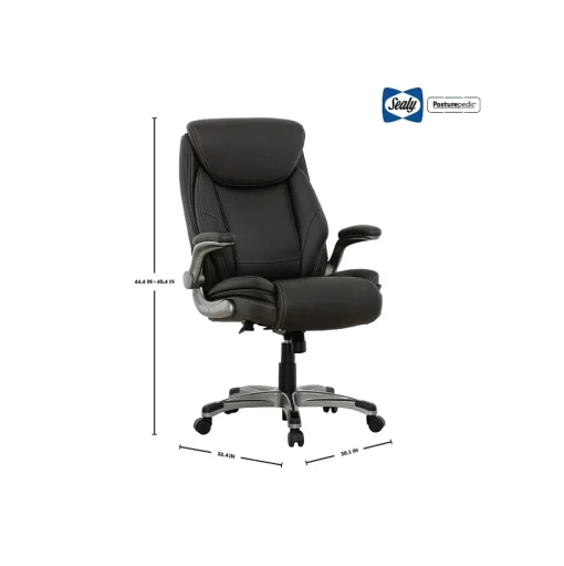Sealy Office Chairs<Posturepedic Axel Swivel Executive Office Chair, Dark Grey (64626)
