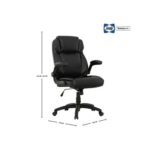 Sealy Office Chairs<Posturepedic Hudson Ergonomic Swivel Office Chair, Black (64627)
