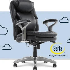 Serta Office Chairs<AIR Bonded Leather Executive Chair, Black (CHR200100)
