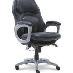 Serta Office Chairs<Back in Motion Bonded Leather Executive Chair, Smooth Black (43521OSS)