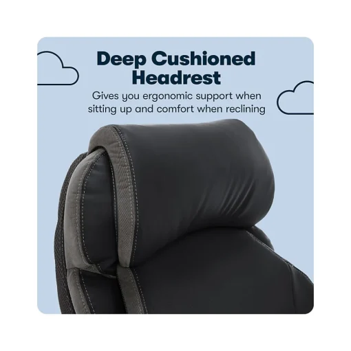 Serta Office Chairs<Big & Tall Ergonomic Bonded Leather Swivel Executive Chair, Black (44954)