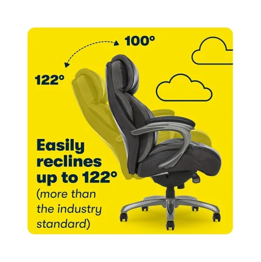 Serta Office Chairs<Big & Tall Ergonomic Bonded Leather Swivel Executive Chair, Black (44954)