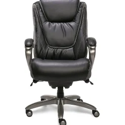 Serta Office Chairs<Big & Tall Ergonomic Bonded Leather Swivel Executive Chair, Black/Silver (44951)