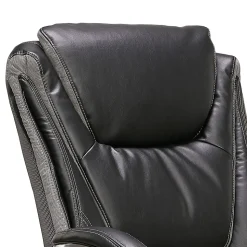 Serta Office Chairs<Big & Tall Ergonomic Bonded Leather Swivel Executive Chair, Black/Silver (44951)