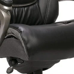 Serta Office Chairs<Big & Tall Ergonomic Bonded Leather Swivel Executive Chair, Black/Silver (44951)