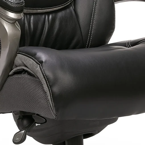 Serta Office Chairs<Big & Tall Ergonomic Bonded Leather Swivel Executive Chair, Black/Silver (44951)