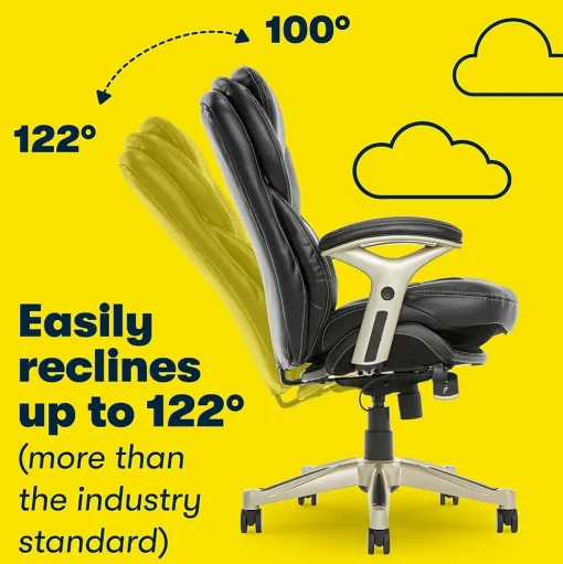 Serta Ergonomic Chairs<Claremont Ergonomic Leather Swivel Executive Chair with Back in Motion Technology, (CHR200006)