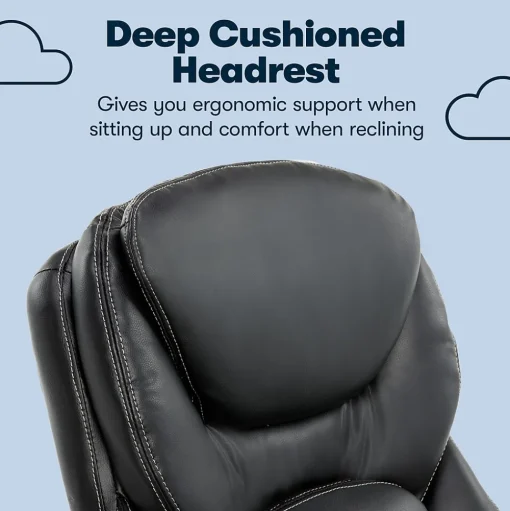 Serta Ergonomic Chairs<Claremont Ergonomic Leather Swivel Executive Chair with Back in Motion Technology, (CHR200006)