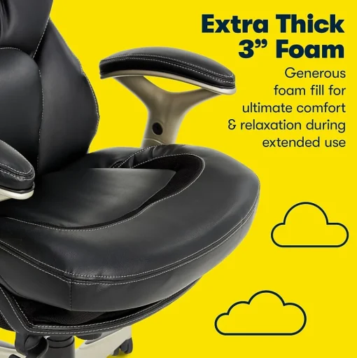 Serta Ergonomic Chairs<Claremont Ergonomic Leather Swivel Executive Chair with Back in Motion Technology, (CHR200006)