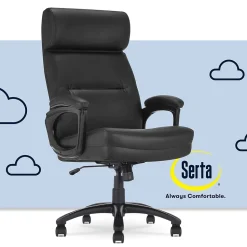Serta Office Chairs<Comfort Big & Tall Ergonomic Bonded Leather Swivel Executive Chair, Black (CHR10131A)
