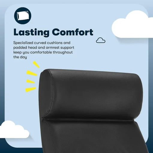 Serta Office Chairs<Comfort Big & Tall Ergonomic Bonded Leather Swivel Executive Chair, Black (CHR10131A)