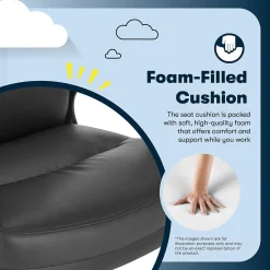 Serta Office Chairs<Comfort Big & Tall Ergonomic Bonded Leather Swivel Executive Chair, Black (CHR10131A)