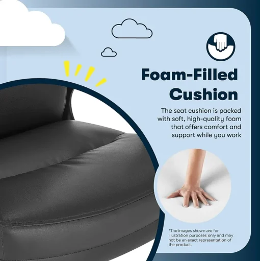 Serta Office Chairs<Comfort Big & Tall Ergonomic Bonded Leather Swivel Executive Chair, Black (CHR10131A)