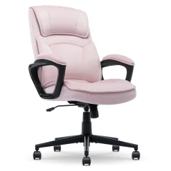 Serta Office Chairs<Comfort Classic Ergonomic Velvet Fabric Swivel Executive Chair, Pink (CCHR10005C)
