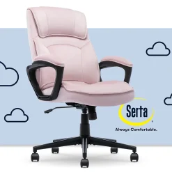 Serta Office Chairs<Comfort Classic Ergonomic Velvet Fabric Swivel Executive Chair, Pink (CCHR10005C)
