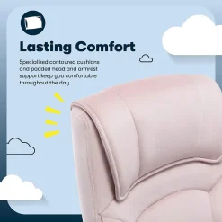 Serta Office Chairs<Comfort Classic Ergonomic Velvet Fabric Swivel Executive Chair, Pink (CCHR10005C)