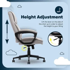 Serta Office Chairs<Comfort Classic Ergonomic Velvet Fabric Swivel Executive Chair, Taupe (CCHR10005B)