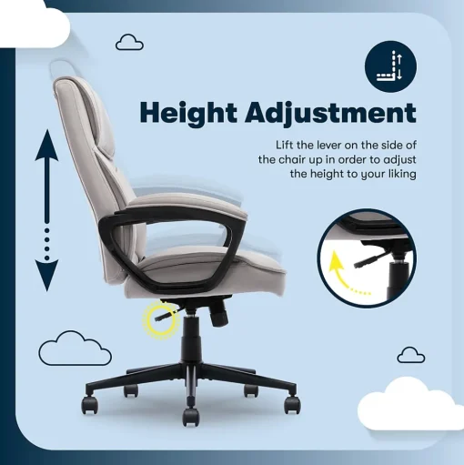 Serta Office Chairs<Comfort Classic Ergonomic Velvet Fabric Swivel Executive Chair, Taupe (CCHR10005B)