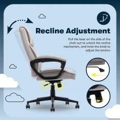 Serta Office Chairs<Comfort Classic Ergonomic Velvet Fabric Swivel Executive Chair, Taupe (CCHR10005B)
