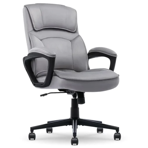 Serta Office Chairs<Comfort Classic Ergonomic Velvet Fabric Swivel Executive Chair, Gray (CCHR10005A)