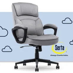 Serta Office Chairs<Comfort Classic Ergonomic Velvet Fabric Swivel Executive Chair, Gray (CCHR10005A)