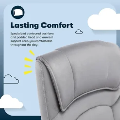Serta Office Chairs<Comfort Classic Ergonomic Velvet Fabric Swivel Executive Chair, Gray (CCHR10005A)