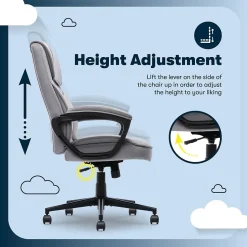 Serta Office Chairs<Comfort Classic Ergonomic Velvet Fabric Swivel Executive Chair, Gray (CCHR10005A)
