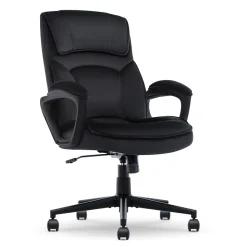 Serta Office Chairs<Comfort Classic Ergonomic Velvet Fabric Swivel Executive Chair, Black (CCHR10005D)