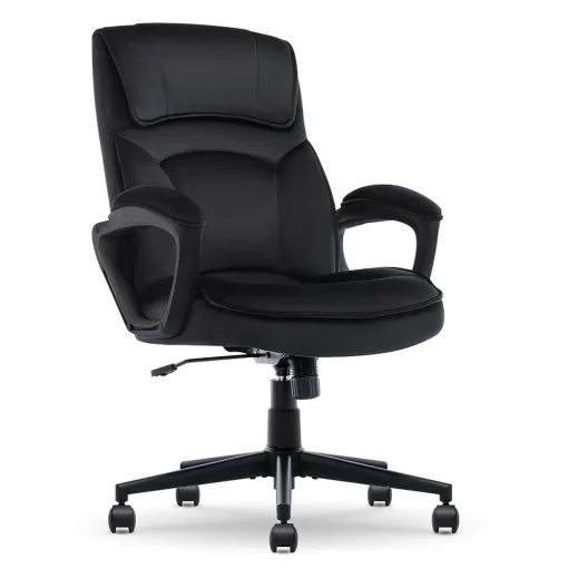 Serta Office Chairs<Comfort Classic Ergonomic Velvet Fabric Swivel Executive Chair, Black (CCHR10005D)
