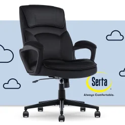 Serta Office Chairs<Comfort Classic Ergonomic Velvet Fabric Swivel Executive Chair, Black (CCHR10005D)