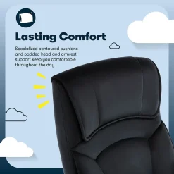 Serta Office Chairs<Comfort Classic Ergonomic Velvet Fabric Swivel Executive Chair, Black (CCHR10005D)