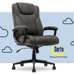 Serta Office Chairs<Comfort Eco Ergonomic Velvet Fabric Swivel Executive Chair, Brown (CCHR10006D)