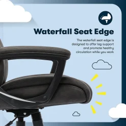 Serta Office Chairs<Comfort Eco Ergonomic Velvet Fabric Swivel Executive Chair, Brown (CCHR10006D)