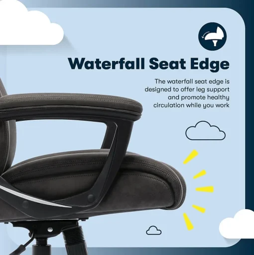 Serta Office Chairs<Comfort Eco Ergonomic Velvet Fabric Swivel Executive Chair, Brown (CCHR10006D)