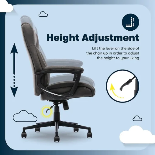 Serta Office Chairs<Comfort Eco Ergonomic Velvet Fabric Swivel Executive Chair, Brown (CCHR10006D)